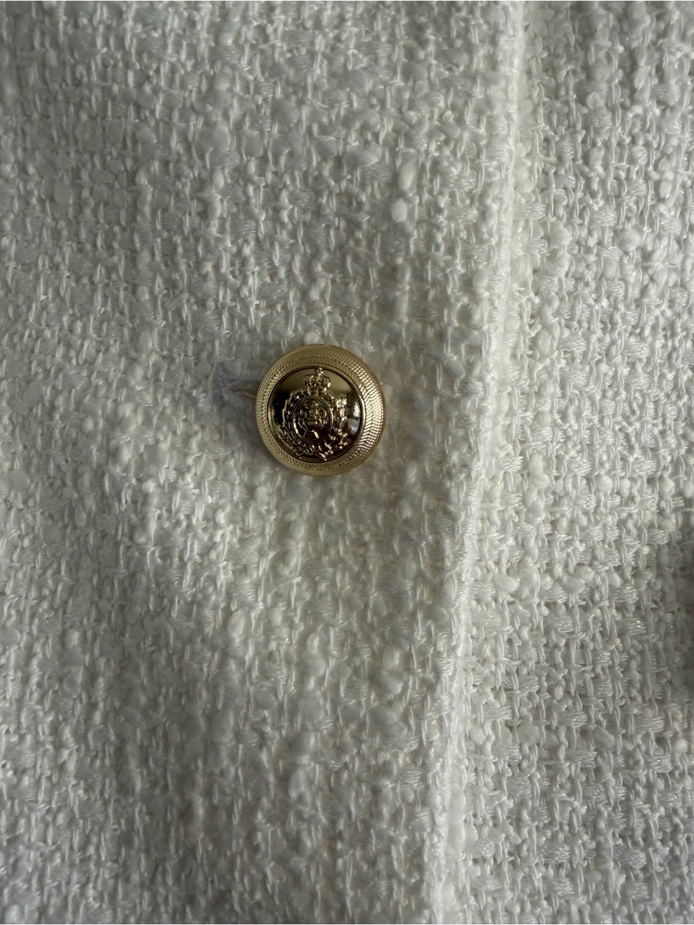 NWT, Ann Taylor Cream Textured Bouclé Blazer with Gold Buttons, size 8 - Picture 4 of 4